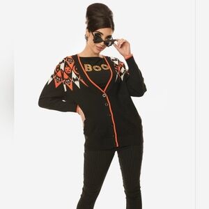 Unique Vintage Halloween Argyle Button Cardigan - 2X/3X
